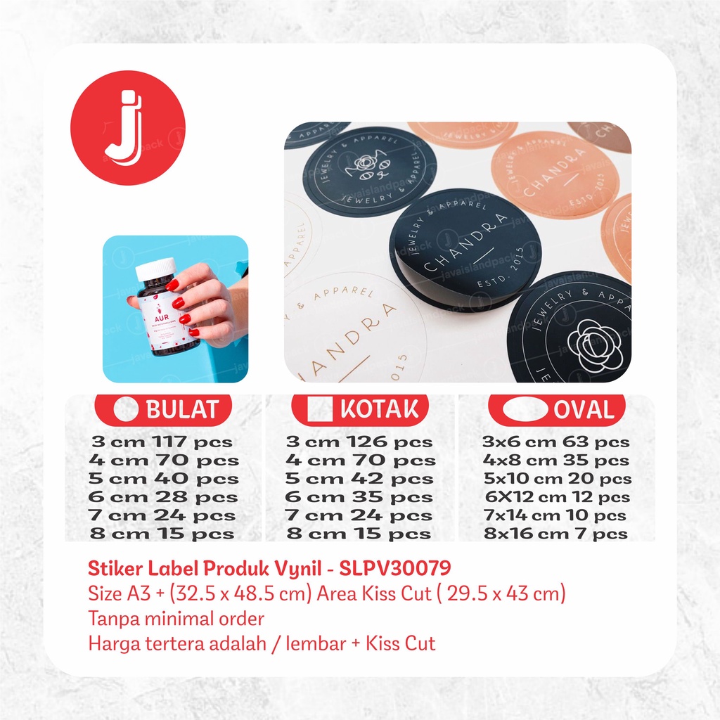 Jual Stiker Label Produk Vynil Slpv30079 Shopee Indonesia