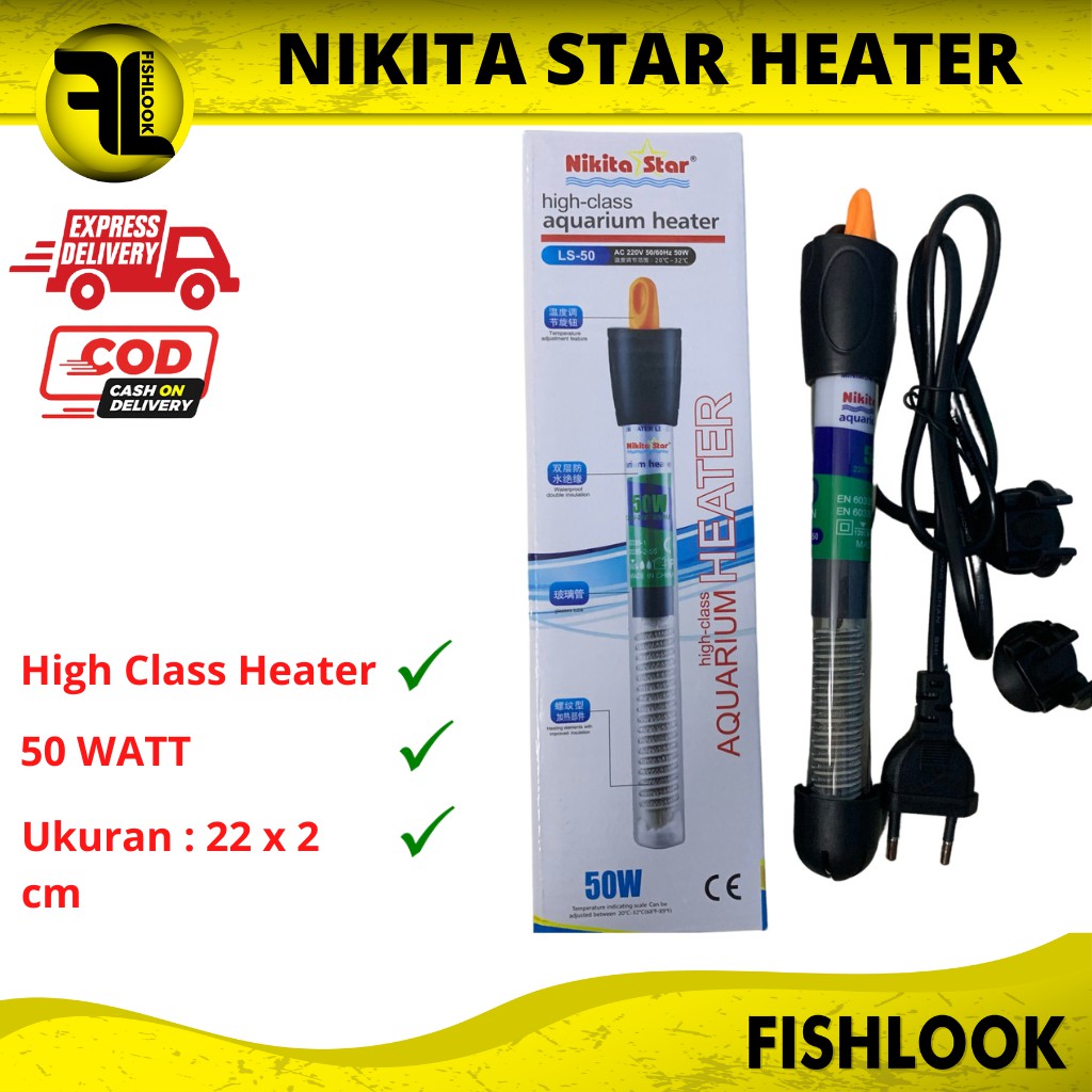 Heater Aquarium NIKITA STAR LS 50 LS50 High Class Pemanas Air Akuarium