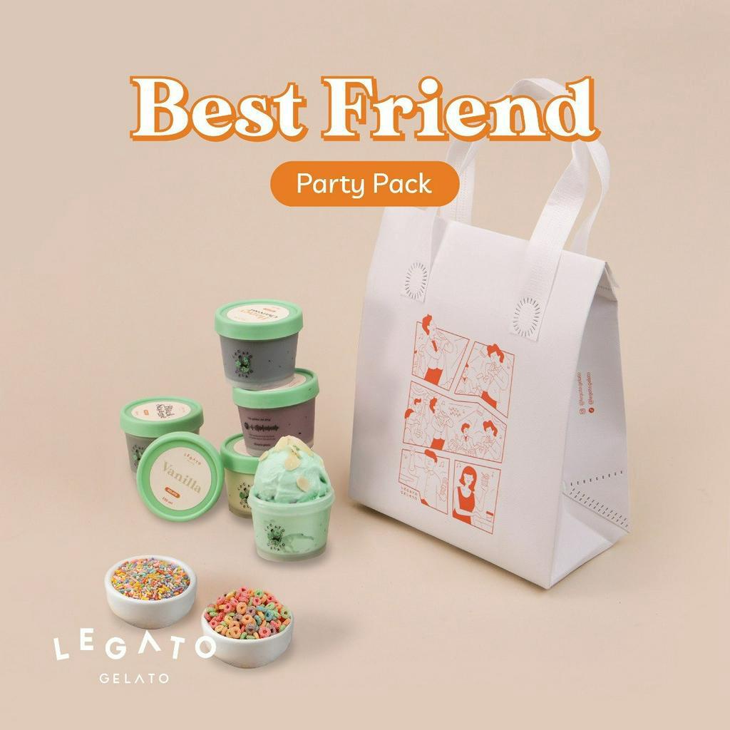 

LEGATO GELATO - Best Friend Party Pack Cup 100 mL Ice Cream Gelato Dessert Es Krim Eskrim 100mL Frozen Cemilan Creamy