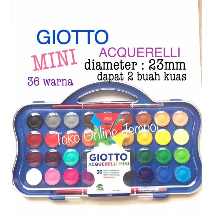 

[COD] 36 warna GIOTTO Acquerelli MINI Cat Air 23mm 352700 cake ATK1019GT TERBAIK Kode 409