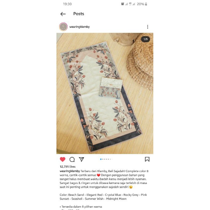 Sajadah Bali Prayer Set WK