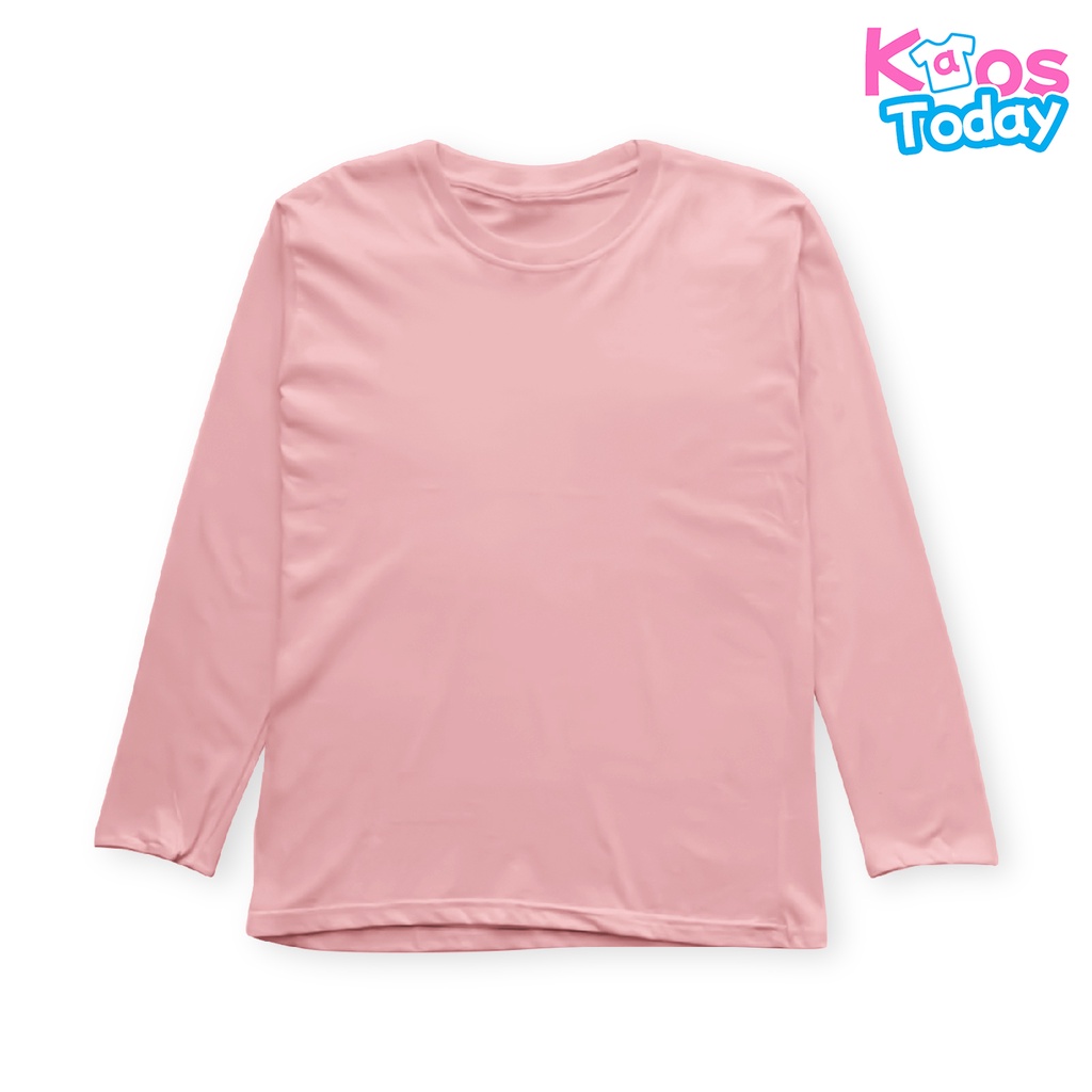 Kaos Polos Lengan panjang Dewasa Pria Dan Wanita Unisex Bahan Katun Soft - Peach