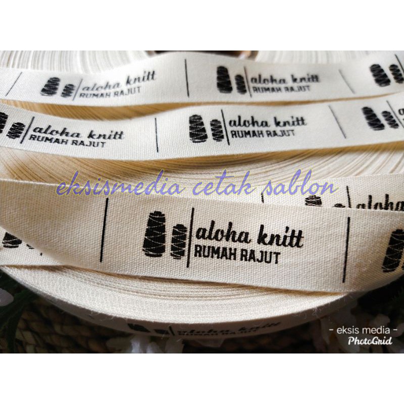 

LABEL BAJU PITA KATUN CREAM SABLON 1 WARNA