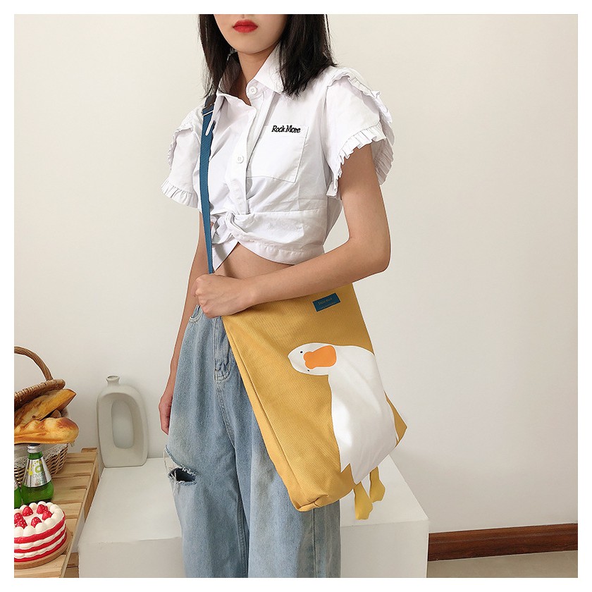 TC-39 tas kanvas canvas wanita import korea jepang tas selempang bebek