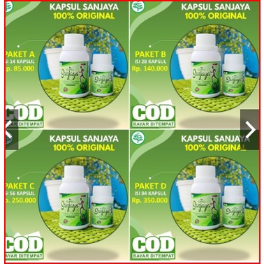 OBAT HERBAL KAPSUL SANJAYA 56 KAPSUL (COD) ,obat nyeri sendi ,asam urat ,obat tulang ,obat nyeri sen