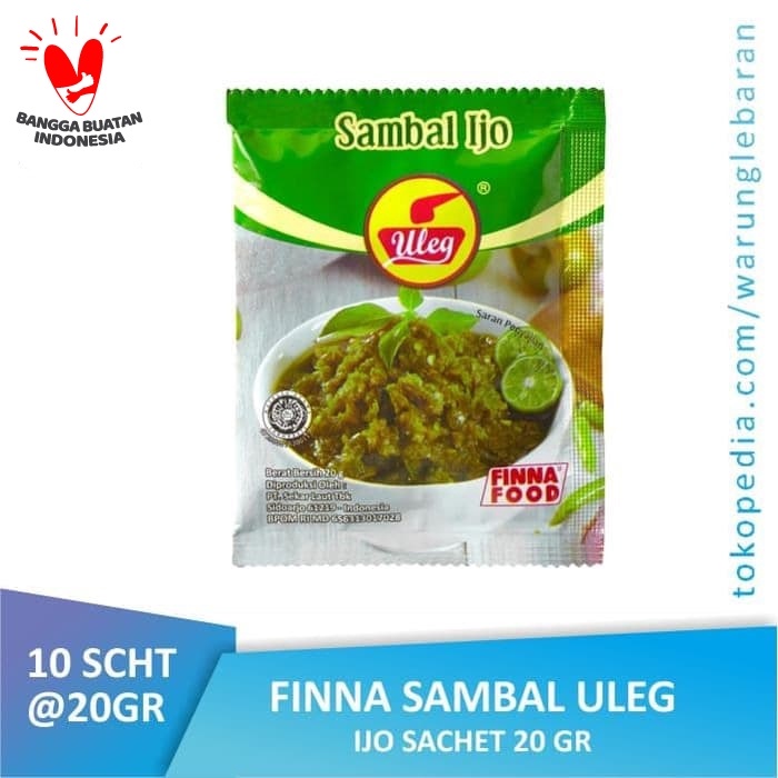 

sambal-aneka- pack finna sambal uleg ijo sachet (10 x 20gr) -aneka-sambal.