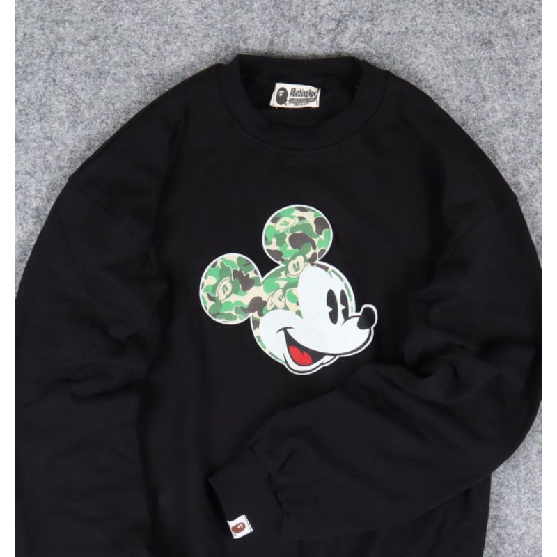 Sweater Crewneck Bape Mickey FullTag &amp; Lebel