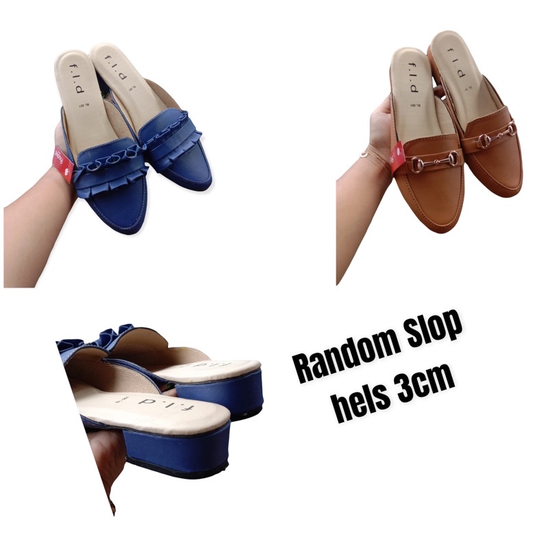 sandal nevada/sandal wanita/sandal Japit NVD/sandalcewek/sandalmurah/sandalsantai-Slop hels 3cm random
