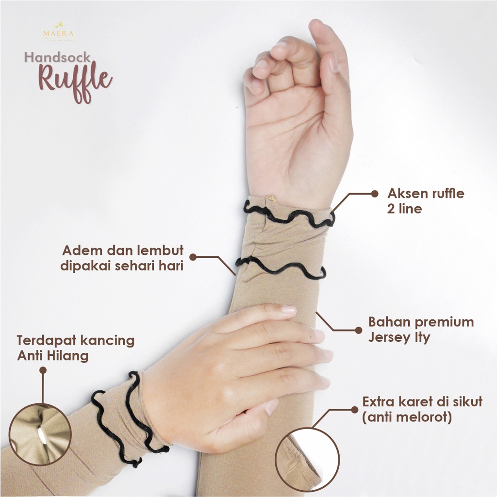 Handsock Manset Tangan Curly Kriwil bahan Jersey Premium By Maera