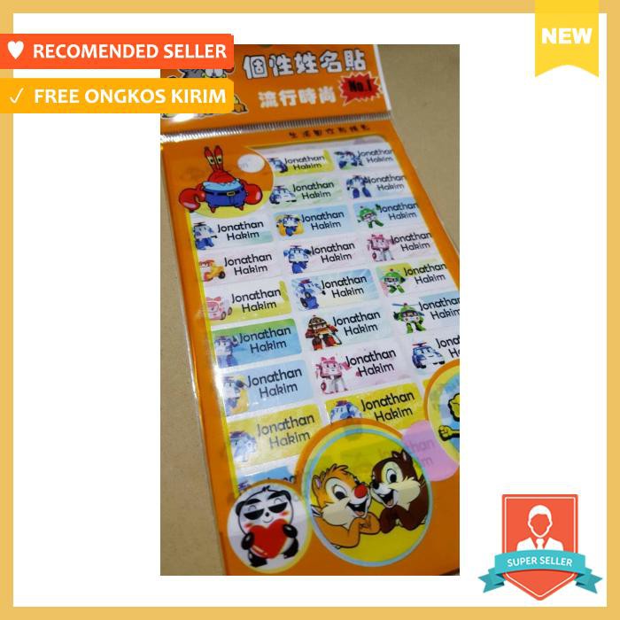 

Stiker - Label Nama Waterproof / Anti Air Robocar Poli - Pengikat & Perekat