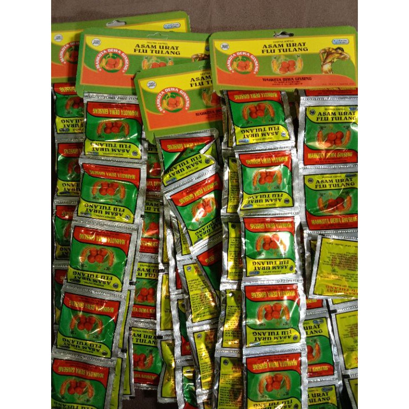 Mahkota Dewa Ginseng 20 Sachet @ 2 Kapsul Asam Urat Flu Tulang