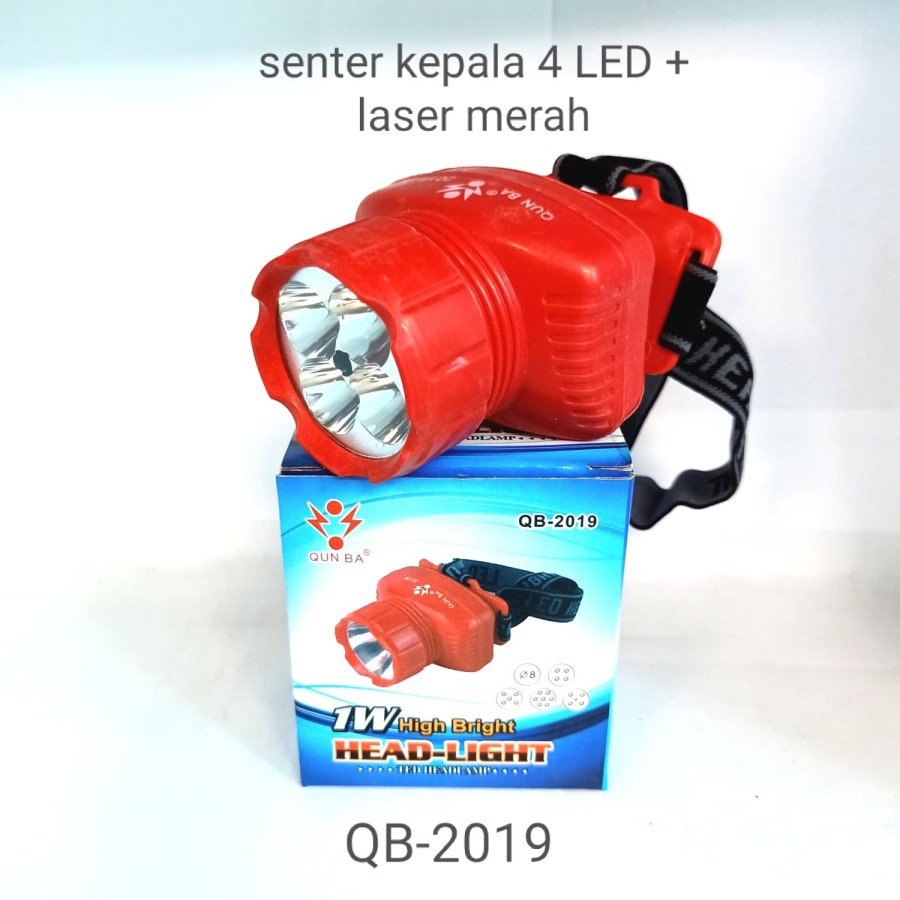 Jual Headlamp Head Lamp Senter Kepala Led Laser Merah Qb