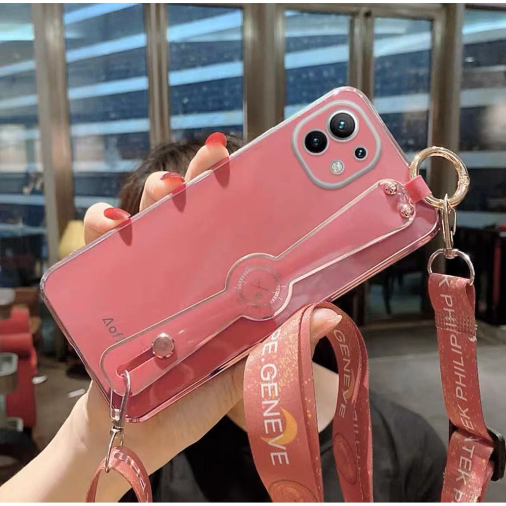 Case Oppo Reno 8 7 4G Reno7 Z 5G Reno8 Z 5G Reno 6 4G Reno 6 Pro Tali Plating Bening Lanyard Strap G