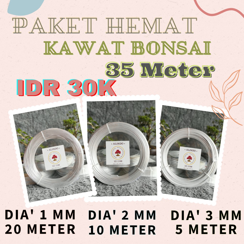 Jual Kawat Bonsai Paket Hemat IDR 30K 35 Meter IMPOR JEPANG ALINDO Shopee Indonesia