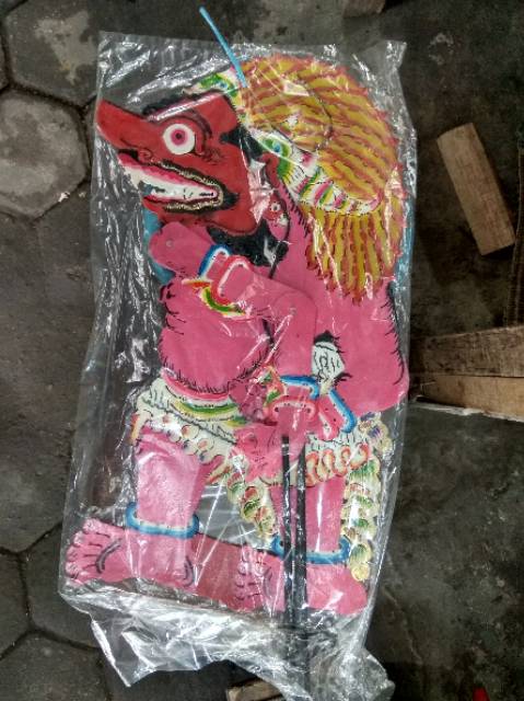 (BISA COD) KERAJINAN WAYANG KULIT BUTO RAMBUT GENI UKURAN BESAR 40x30 cm - WAYANG RAKSASA