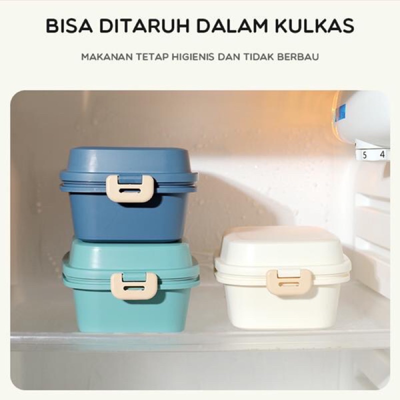 SAMONO STW10 2 Tingkat Kotak Makan Bento Microwaveable Lunch Box Susun Food Grade Material