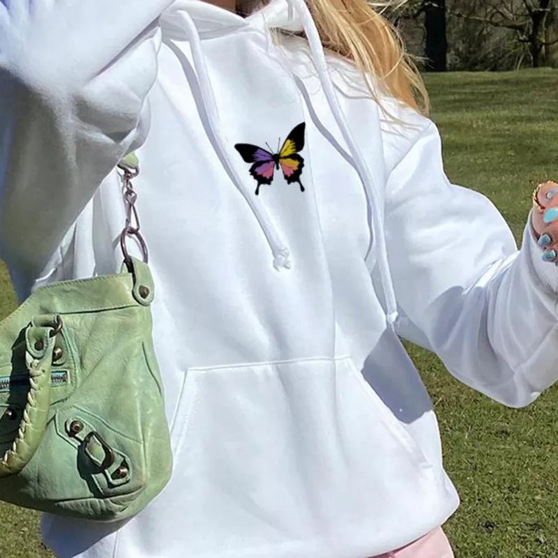Sweater Hoodie Hodie Hoddie Wanita Gambar Kupu-Kupu Butterfly Sweeter Switer Cewek Cewe Oversize Korean Style Tebal Ori Murah Import Premium Terbaru XXL Jumbo Hoodie Wanita Oversize Korea Tebal Jaket Hoodie Butterfly Kupu-kupu