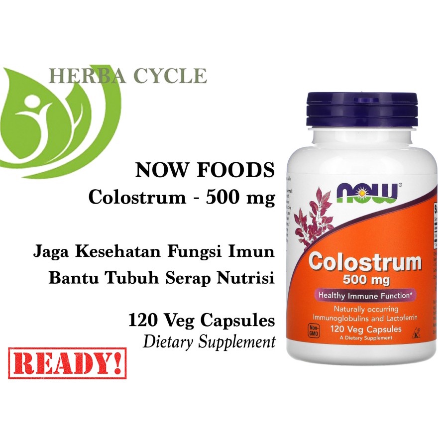 Now Food Colostrum 500mg 120caps Jaga Kesehatan Imun Tubuh ORI USA NOW