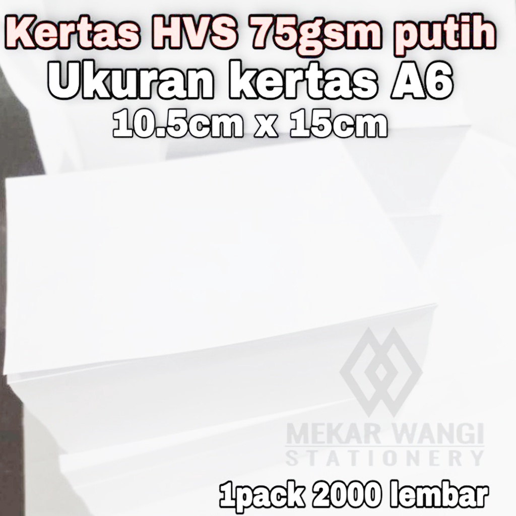 

Kertas HVS Resi Online A6 2000 Lembar 75gram paper