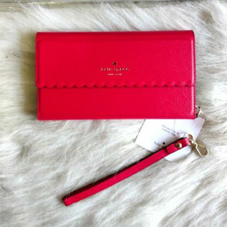 

Kate spade iPhone X scallop folio wristlet pricklypear red