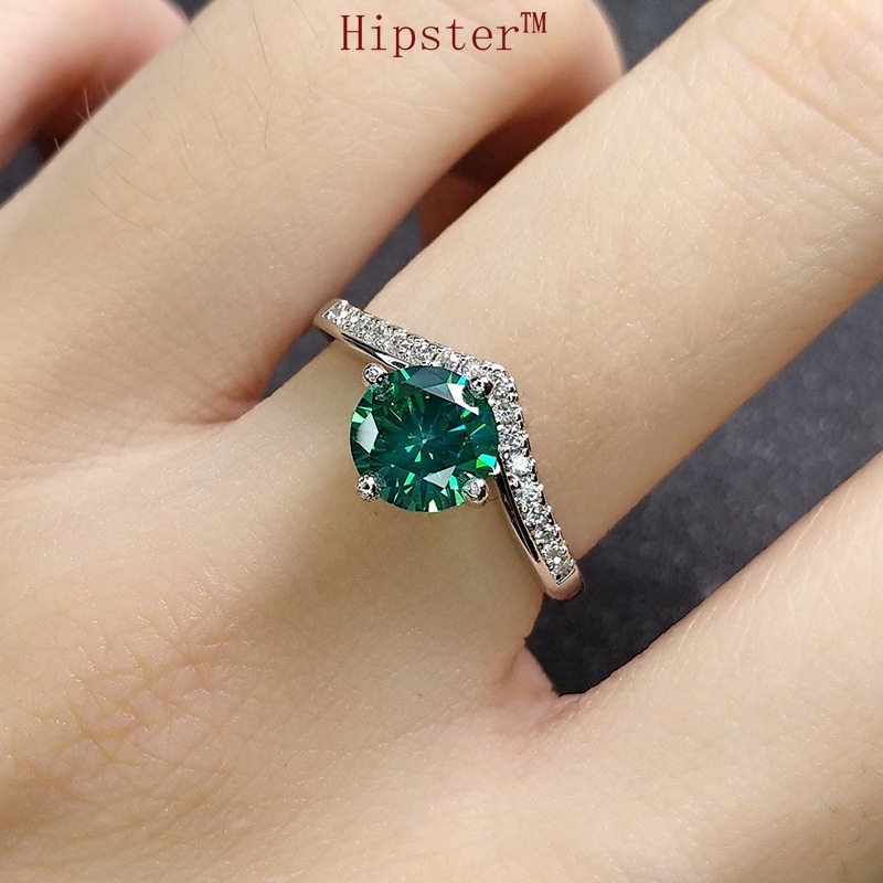 Fashion Hot Sale Classic Inlaid Emerald White Gold Ring