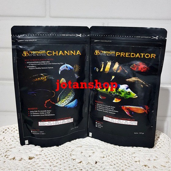 Pellet Premium 88 RED BLUE YELLOW CHANNA CANA PREDATOR Pakan makanan Ikan pelet