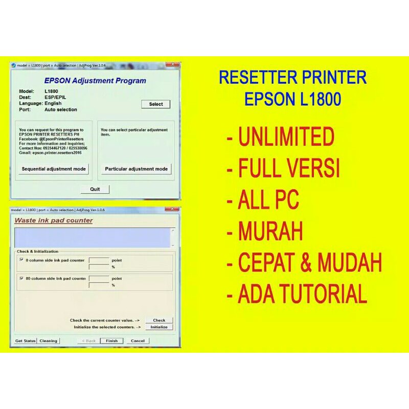 

RESSETER PRINTER EPSON L1800