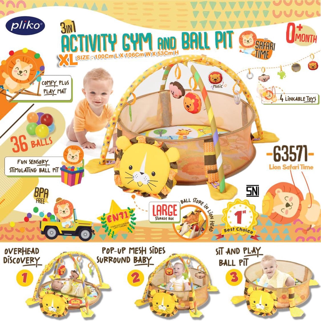 PMAT23 PLAYMAT PLAYGYM  BOLA PLIKO 3IN1 ACTIVITY GYM AND BALL PIT