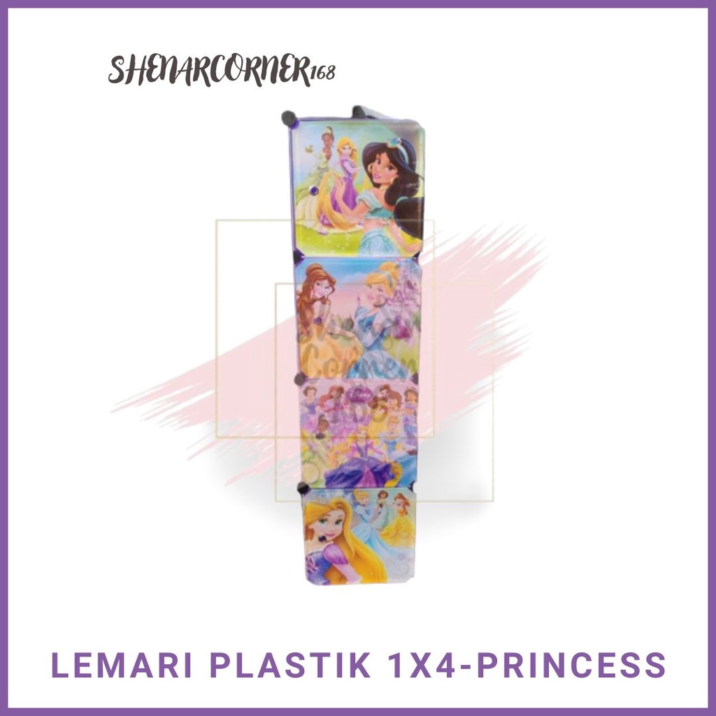 SHENAR LEMARI PLASTIK (1X4) 4 KOTAK BAJU PAKAIAN ANAK BAYI PORTABLE BONGKAR PASANG KARAKTER DORAEMON, SHENARCORNER168