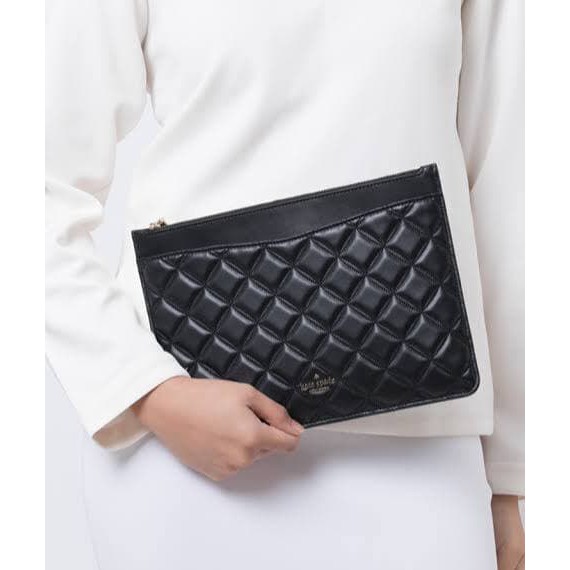 clutch kate spade natalia large zip pouch black