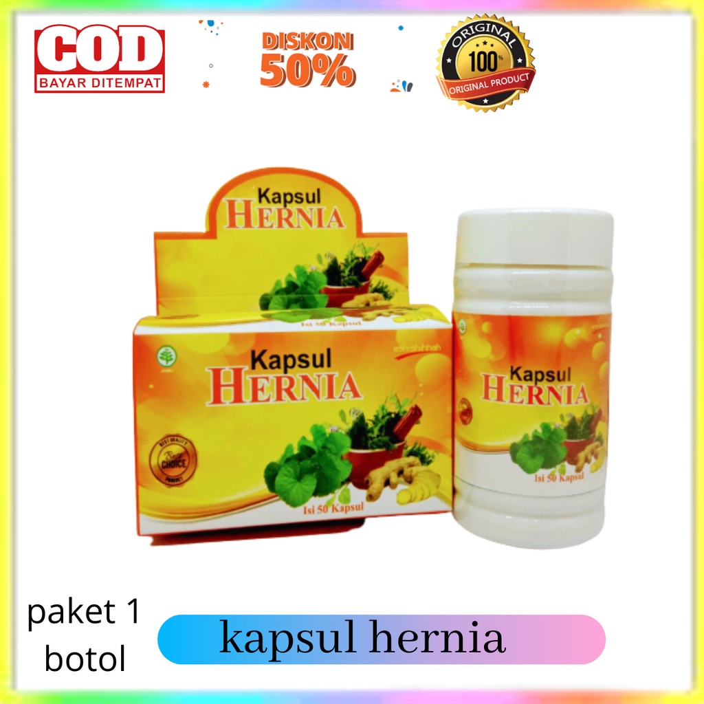 Hernia - Kapsul Hernia Original Isi 50 kapsul - Ash Shihhah Kapsul Obat Herbal Hernia ampuh