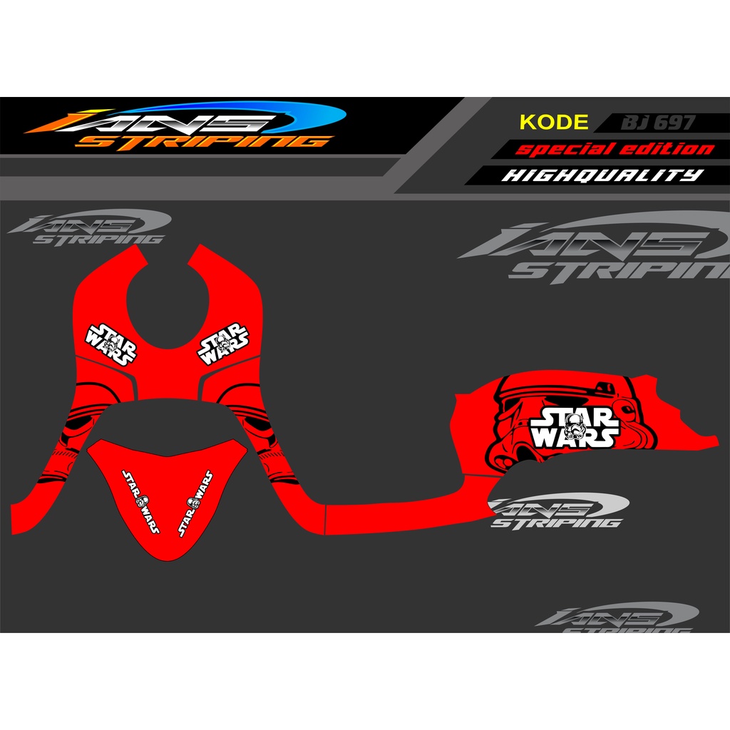 DECAL STIKER HONDA SCOOPY FULL BODY TERBARU / STICKER VARIASI SCOOPY STAR WARS/ STICKER STAR WARS