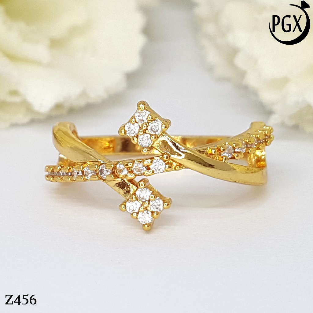 PGX Cincin Xuping Wanita Lapis Emas Aksesoris Perhiasan Fashion Premium - Z456