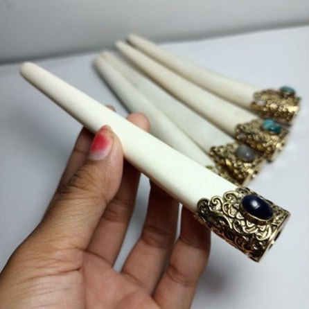 once/pipa rokok bahan tulang sapi alpaka warna emas multi fungsi
