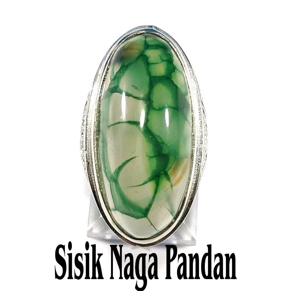 CINCIN BATU AKIK NATURAL PANDAN LUMUT SISIK NAGA HIJAU MEMPESONA GRADE AAA