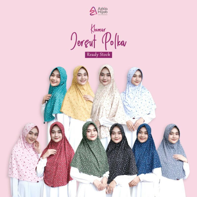 Kerudung/ Hijab/ Jilbab / Khimar Jersut Polka Dewasa Ori Pet Antem By Azkia Hijab