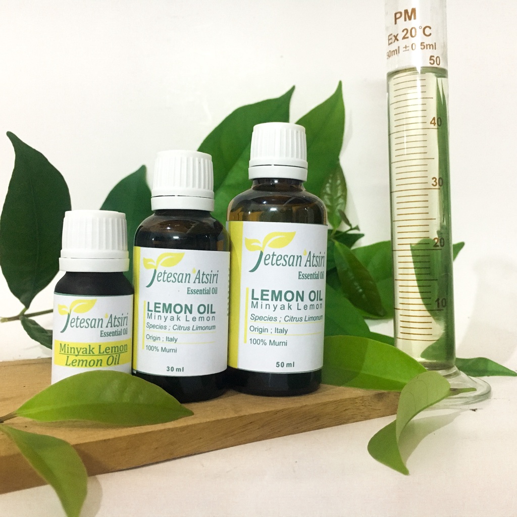 minyak atsiri lemon jeruk lemon murni lemon pure essential oil aromatherapy therapeutic grade diffuser humidifier burner aromaterapi esensial essensial esential tanpa campuran TETESAN ATSIRI 10ml 30ml 50m