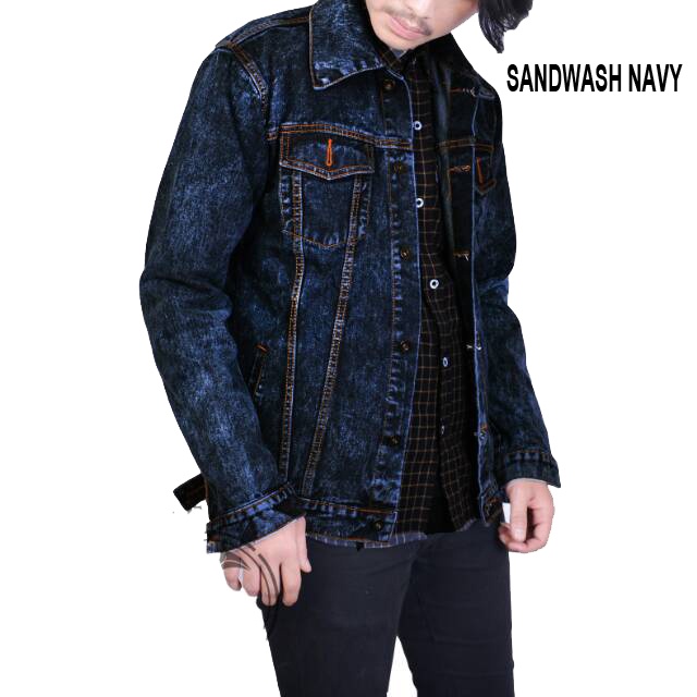 JEC Jaket Jeans Original BJ Denim Pria Sandwash  Full Premium | Jaket Distro | Jaket Keren