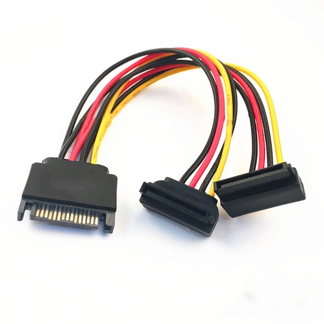 SKU-1281 KABEL SATA 15 PIN MALE TO DUAL FEMALE SPLITTER CABANG MODEL L