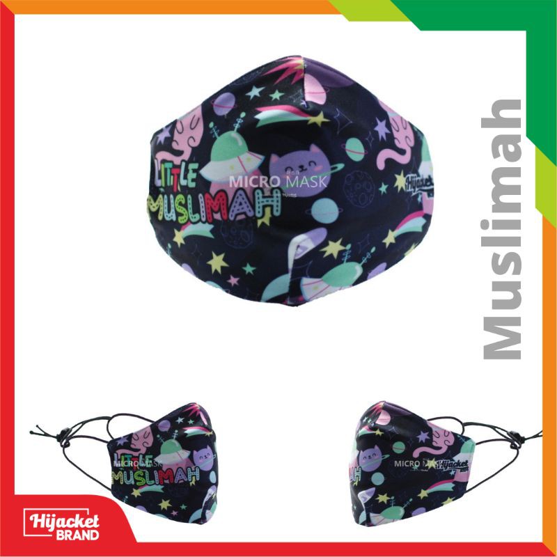 Masker Hijab anak / Masker hijacket Kids / Masker anak wanita muslimah-Little Muslimah