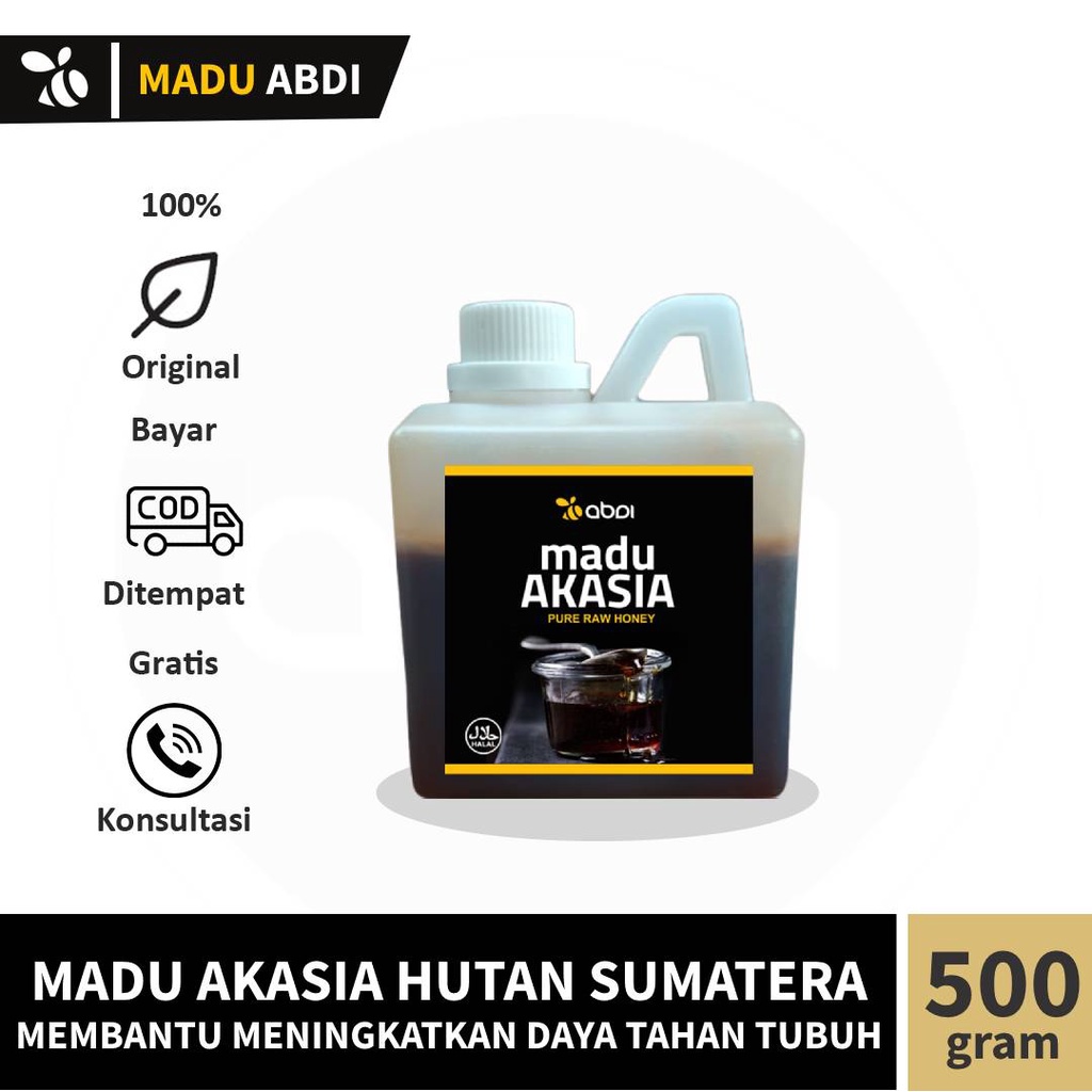 

Madu Murni Asli [500gr] Grade A Nektar Akasia Crassicarpa Sumatra 100% Alami Pure Natural Raw Honey