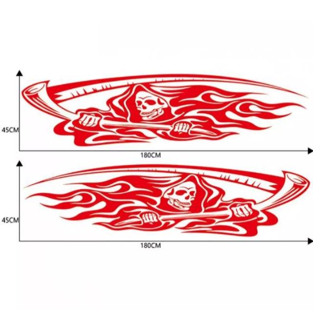 Striping mobil tengkorak Ayla Brio Honda Jaz Agya Fortuner Avansa Xenia Sedan stiker mobil murah