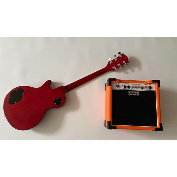 Gitar Gibson Les Paul Merah + Ampli Orange 8 Inch