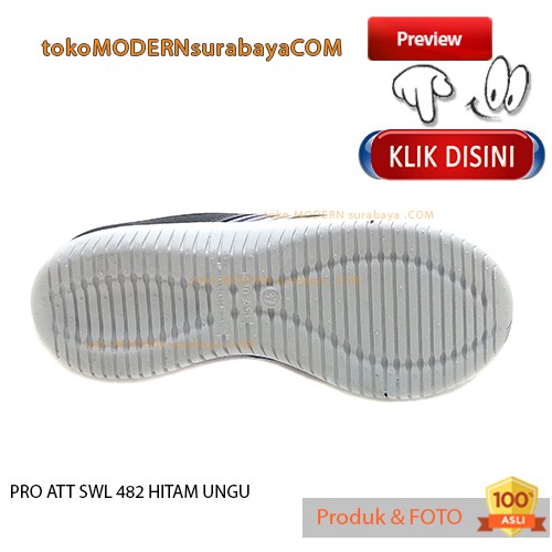 PRO ATT SWL 482 HITAM UNGU Sepatu Wanita Sepatu Slip On Karet