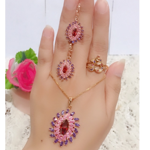 set giok lapis emas cincin omkara 88