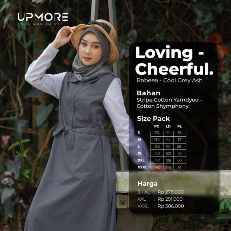 [COD] UPMORE RABEEA PROMO Gamis Wanita || ORIGINAL || Upmore Rabeea Cool Grey Ash