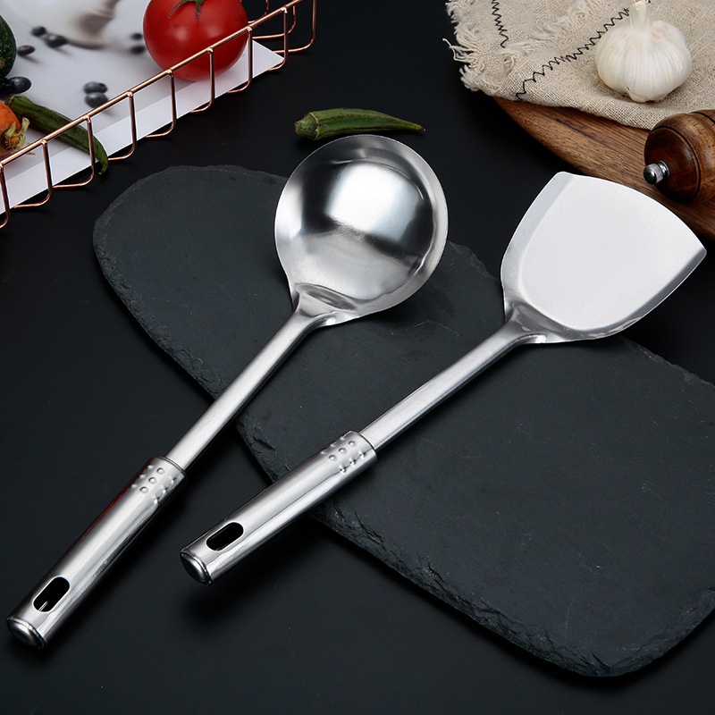 Kitchen Ware Set 4 In 1 Stainless Quality / Spatula Stainless / Pembalik Stainless / Centong Stainless / Sodet Stainless Steel Spatula Sutil Susuk Penggorengan Centong Sayur Irus Sendok Goreng Tebal Anti Panas / Spatula Stainless Steel Sutil Sodet Alat