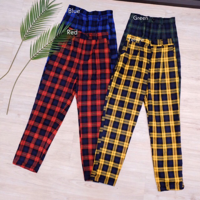 Flanel tartan  pants celana  flanel celana  kotak  kotak  