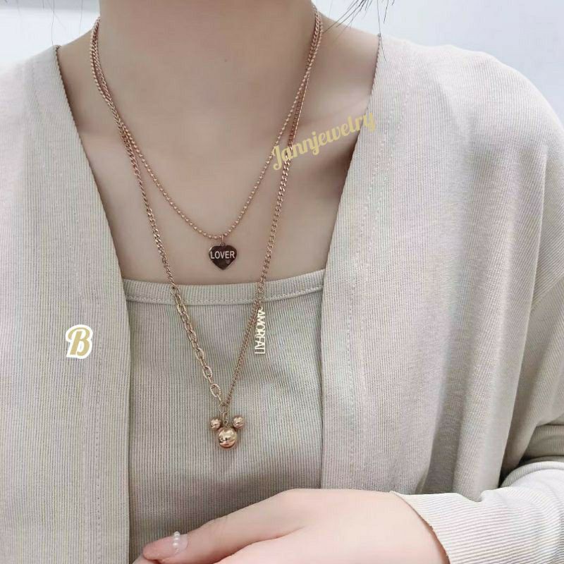 Kalung Titanium Panjang Untuk Hijab Fashion Korea Stylish Anti Karat tidak alergi [KH-28]