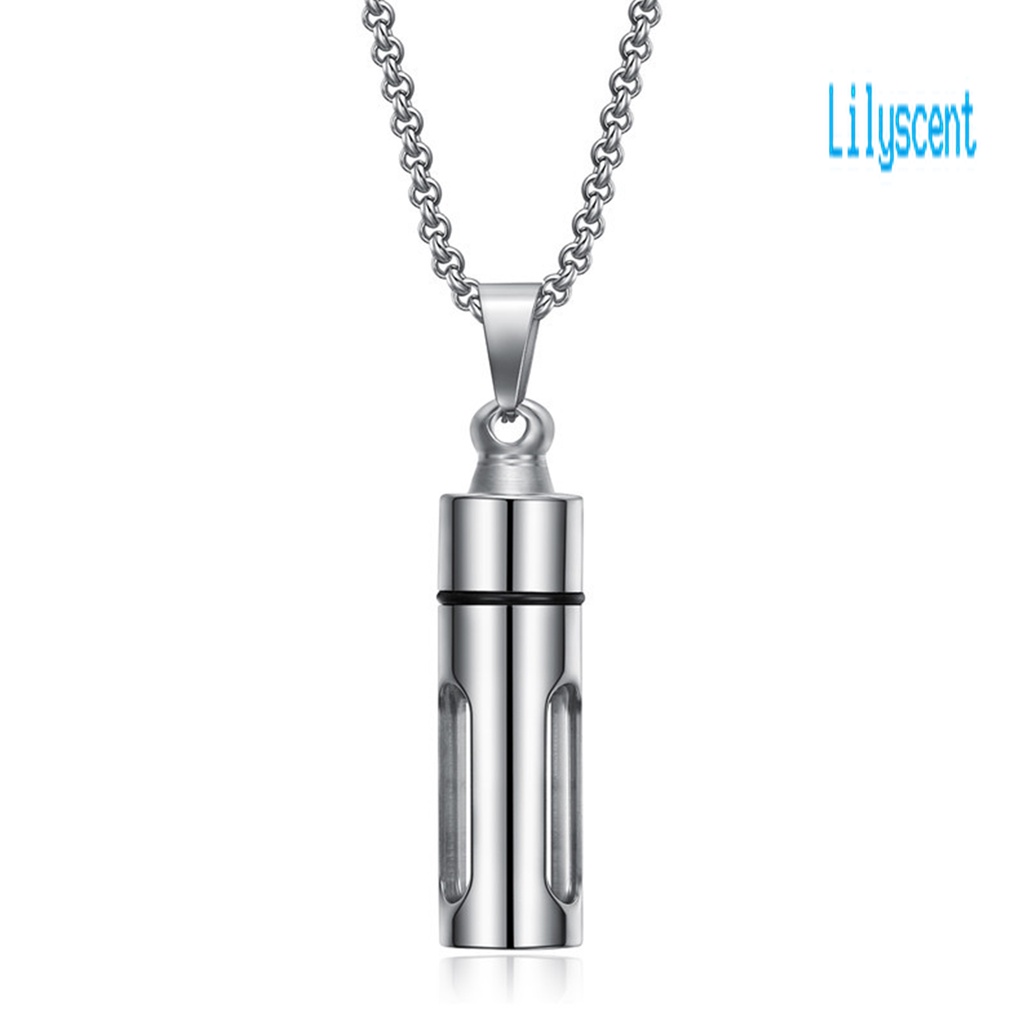 Kalung Bahan Stainless Steel Model Botol Parfum Untuk Unisex